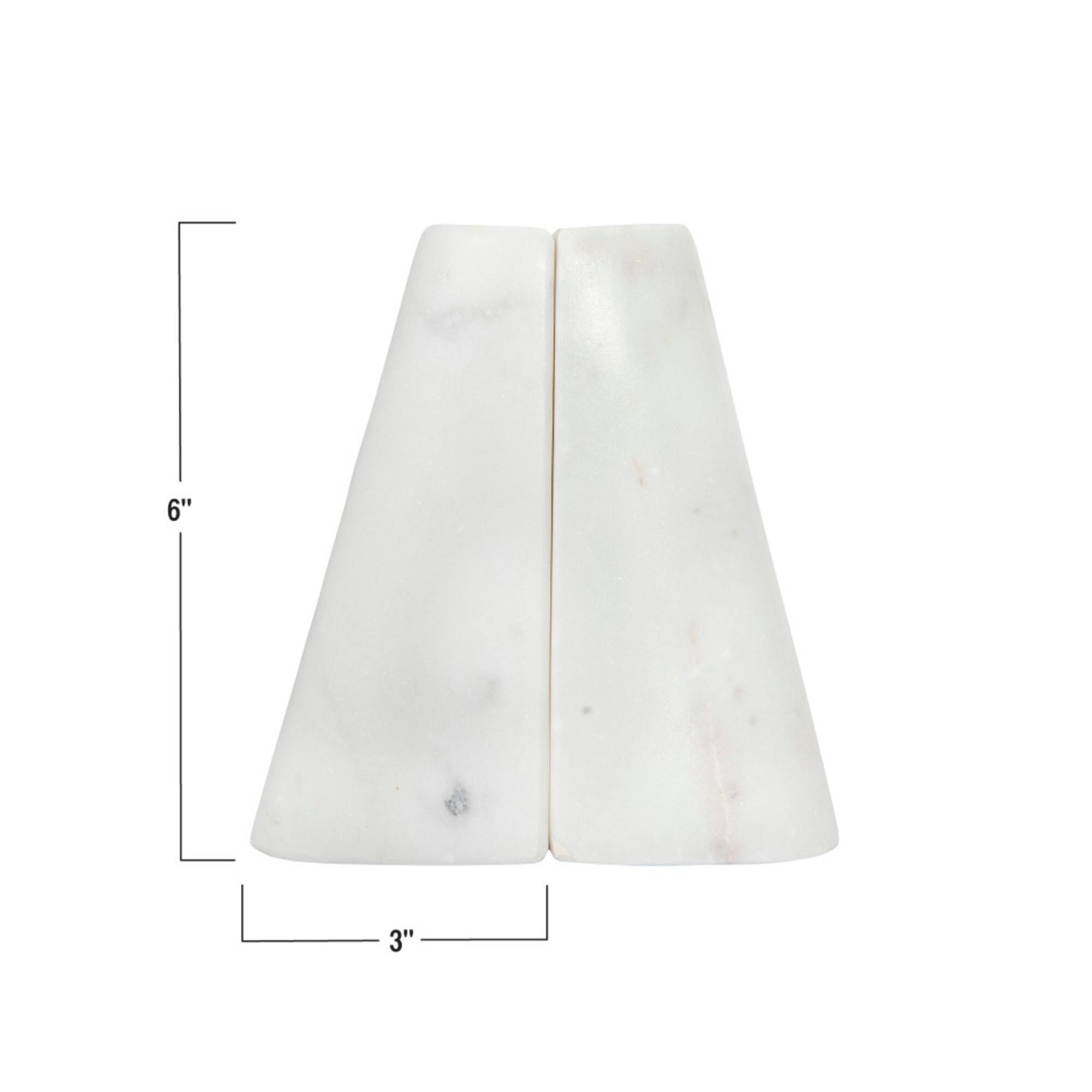 Hello Honey® 6" White Marble Bookends Set